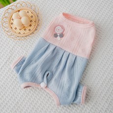 寵物 Artipet 雙色馬卡龍色系連身衣, 藍粉色