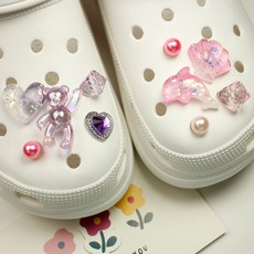 洞洞鞋配件鞋扣 紫色海洋小熊款