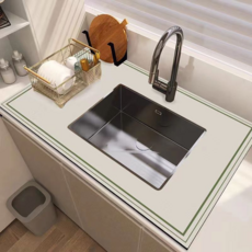 코다치프 물빠짐 모던 심플 규조 흡수 컷팅 DIY 키친 인테리어 디자인 주방 개수대 매트 45 x 70 cm, 심플 그린 프레임, 1개, 1단