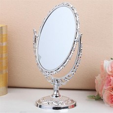 Thumbs Mine 化妝台雙面立式桌鏡, 單一商品, 銀色