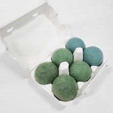 管家貓手工羊毛 Nyangnyang 球玩具 6 件套 4.5cm, 柔和的綠色, 1組