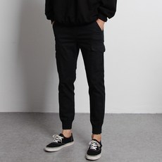 The Mind 男款鬆緊帶棉質彈性工裝束口褲 BJ277