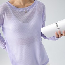 라라온 여성용 시스루 루즈핏 긴팔 티셔츠 D486