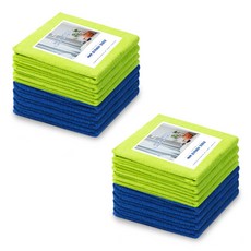 Ssukssak四角形Terry Power Magic清潔巾 深藍色 8入+萊姆綠色 8入組 40*60cm, 1套