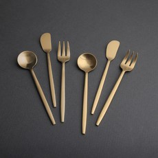 Inspoon Bijou 鈦金色餐具組 (茶匙x2+叉子x2+奶油刀x2), 茶匙+叉子+奶油刀, 2組