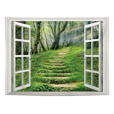 RaonToU 清新窗景大型掛毯, 5240