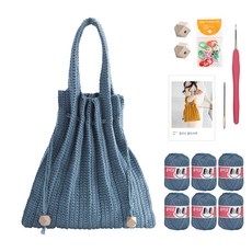 OliO 야나 단색 플리츠백 바늘 부자재포함 DIY 패키지 M, 723 더스티데님, 1세트
