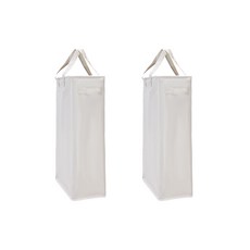 방수용 무지슬림 빨래바구니 세트, 화이트, 2개