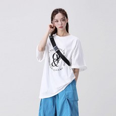 오버앤 남녀공용 MADE 빈티지 서클 로고 반팔 티셔츠