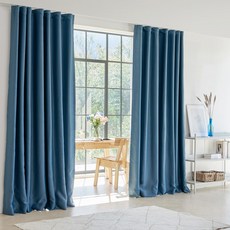 VIEW HOUSE Diamong 針式三層編織單色遮光窗簾, 藍色