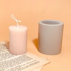 ANGLE THING 圓形直紋柱狀蠟燭矽膠模具, 混合顏色