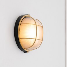 hit LIGHTING 雙色圓形船艙壁燈 大型 F0004244, 黑色(F0004244BK)