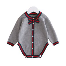 I am bebe 幼童撞色線條長袖包屁衣