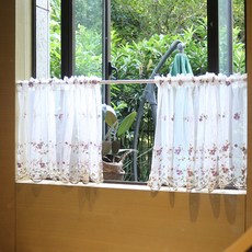 紫色玫瑰花園半窗簾, 單色
