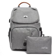 JH Company 素色多功能後背包+隨行袋, 灰色
