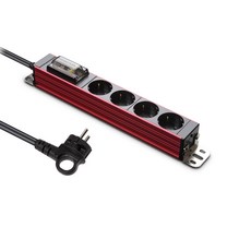 Hyundai Electric 伺服器用漏電斷路鋁製高容量4孔延長線, 3m, 真實紅, 1個