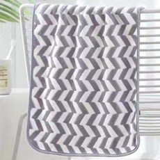 Sonio 雙色圖案柔軟浴巾沙灘巾 70 x 140 cm, 04 灰色, 1個