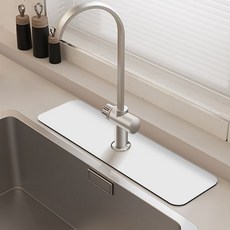 Daysoy珪藻土浴室廚房現代水龍頭墊 61*14cm, 03淺灰色, 1個