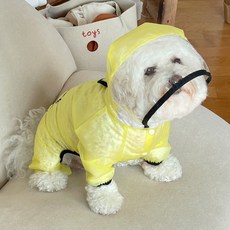 bydamsoomi 狗狗雨天雨衣, 黃色, 1個