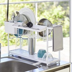 Sweet Joy 摩登設計餐具碗盤瀝水架 雙層, 01 白色