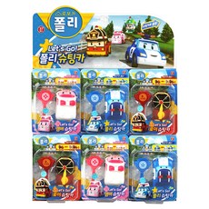 Let's Go Robocar Poli 射擊汽車動作玩具 6 件套, 混色