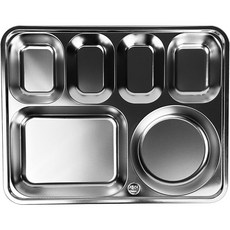 Seshin UNC 全不鏽鋼營業用4菜餐盤, 1個, 銀色