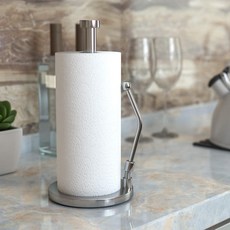 리빙공감 스테인리스 한손으로 뜯어쓰는 키친타올걸이, 실버, 1개