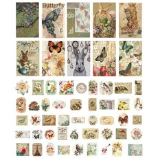 빈티지 감성 다꾸 포토메모지 트레이싱지 스티커 55종 세트, K타입, 1세트