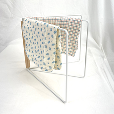 Okee 木柄折疊式抹布晾乾架, 白色