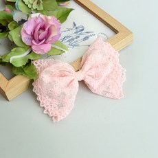 하라로이 플라워 자수 리본 집게핀