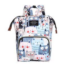 JH Company 動物印花大容量後背包, 藍貓款