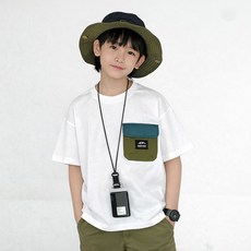 스타빈 아동용 마운틴 포켓 캐주얼 반팔티