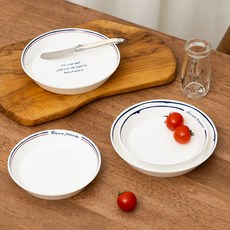 HANKOOK CHINAWARE L'été de Paris 巴黎夏日 高腳盤 16.8cm 2款 + 13.8cm 2款 套組, 1套, 混色