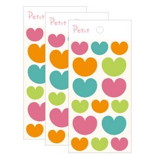 Petit 設計款貼紙, 粉彩愛心 大(PD912), 3個