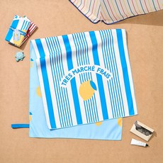 모던하우스 밴드형 샌드프리 양면 LEMON 비치타월 70 x 150 cm 220gsm, BLUE, 1개