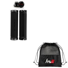 GUB Naya Style 自行車車把把手 2p + 獨家袋套組 CYYP-67-1PU, 黑色（手柄）, 1套