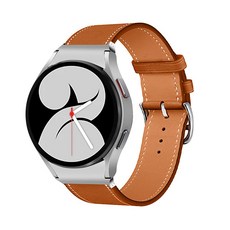 iamdue Galaxy Watch金屬扣環皮革錶帶 20mm, 棕色