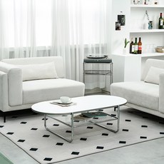 homeperi 霍萊森 中世紀現代 茶几 A型, 白色