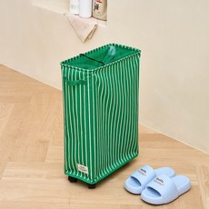 Modern House 附輪方便移動洗衣籃 42L-STF, 綠色, 1個