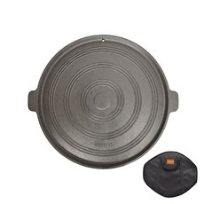 BUCK703 雙耳鑄鐵圓形兩用烤盤+收納袋, 直徑35厘米, 1個