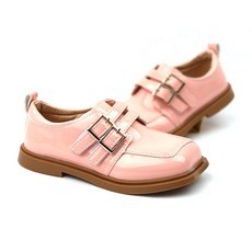 Lulushu 兒童漆皮雙扣帶樂福鞋