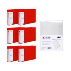 현풍 합지 세금계산서철 A5 6p + L홀더 10p, 적색, 1세트