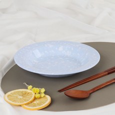 復古小吃辣炒年糕普普風義大利麵盤, 10個, 藍色