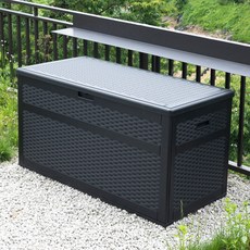 웰퍼니처 막시무스 2 실내 야외 캠핑 다용도 플라스틱 보관함 870L 1590 x 820 x 800 mm 방문설치, 블랙