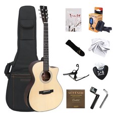 Bentivoglio OM型原聲吉他+配件收納包 10件組, Genuine 1013lvc, 混色