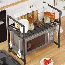 윤코 전자레인지 선반 주방 렌지정리대, 그레이, 2단