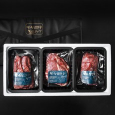 더숙성한우 등심 300g + 채끝 300g + 양지 300g 모듬선물세트 (냉장), 1세트