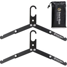 Breeze Moon 摺疊式露營衣架 2入含收納袋組, 2層, 黑色, 1組