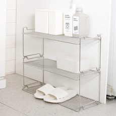 Daily Block 鐵製浴室層架 2入 + 不鏽鋼底板組合, 1套, 單一顏色