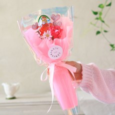 센트바스켓 하트빔 킨더조이 비누 꽃다발, 푸시아핑크(꽃다발) + 킨더조이(랜덤발송)